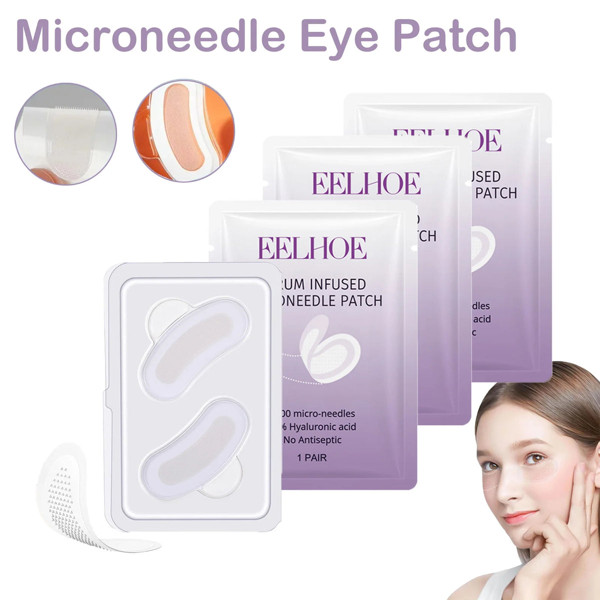 Eelhoe Collagen Microneedle Eye Patches – Firm & Hydrate Microneedle Eye Patches SPOT