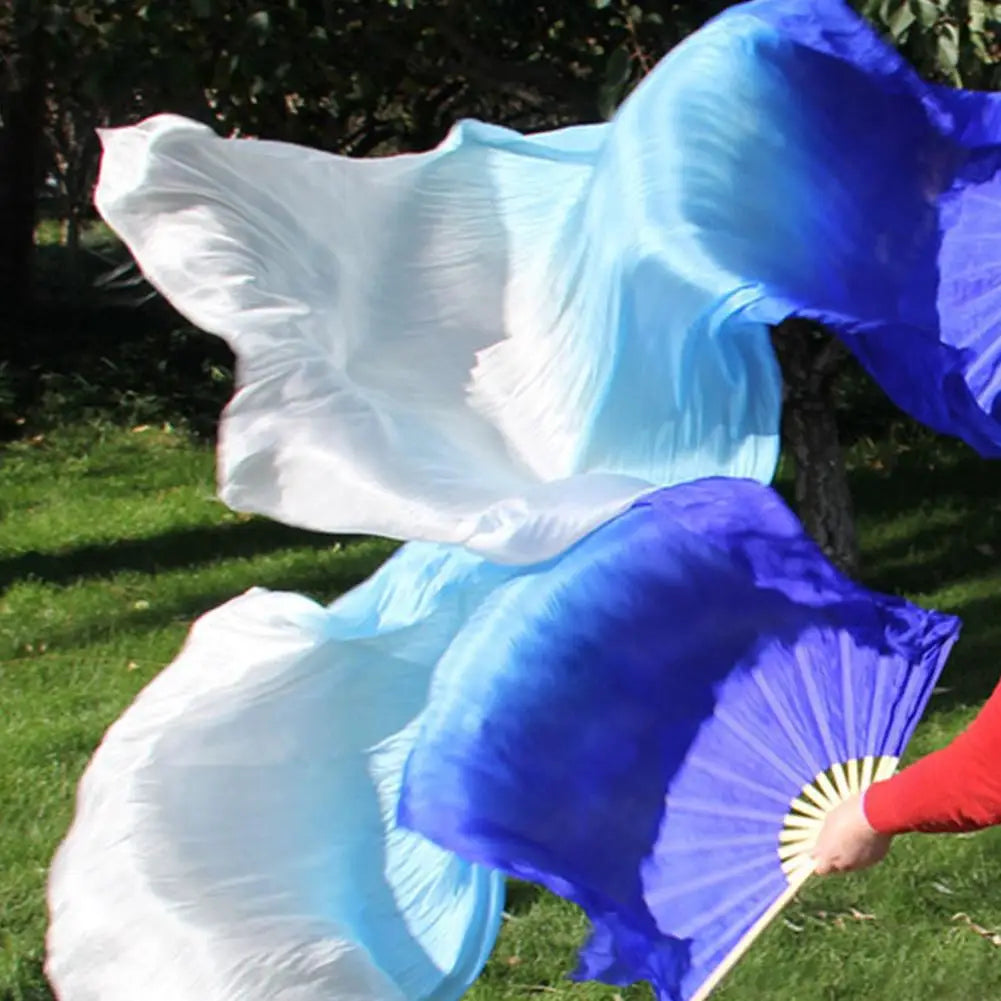 150cm Gradient Silk Belly Dance Fan – Long Double-Sided Dance Fan Prop SPOT
