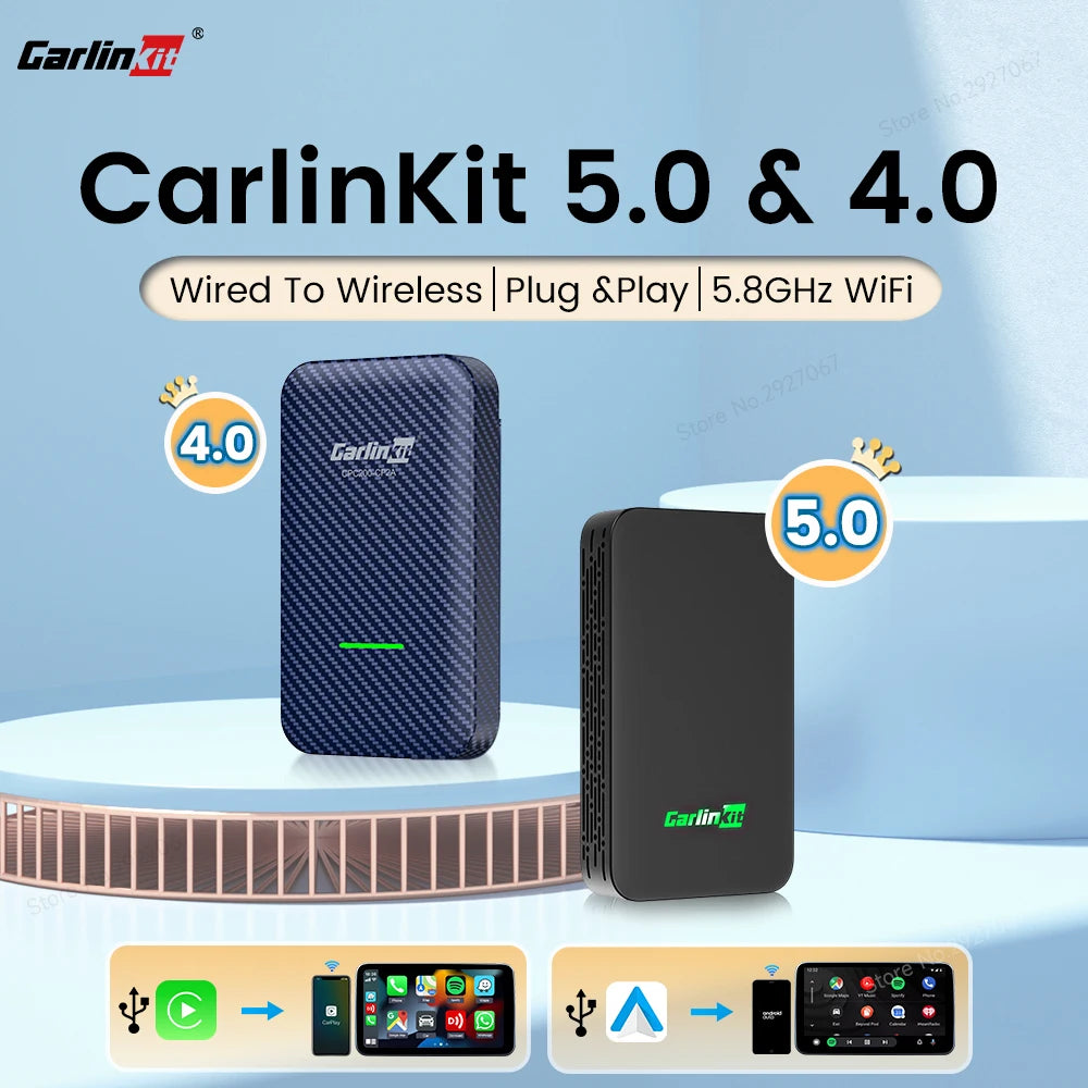 CarlinKit Wireless CarPlay & Android Auto Adapter | Plug & Play Wireless CarPlay Adapter SPOT