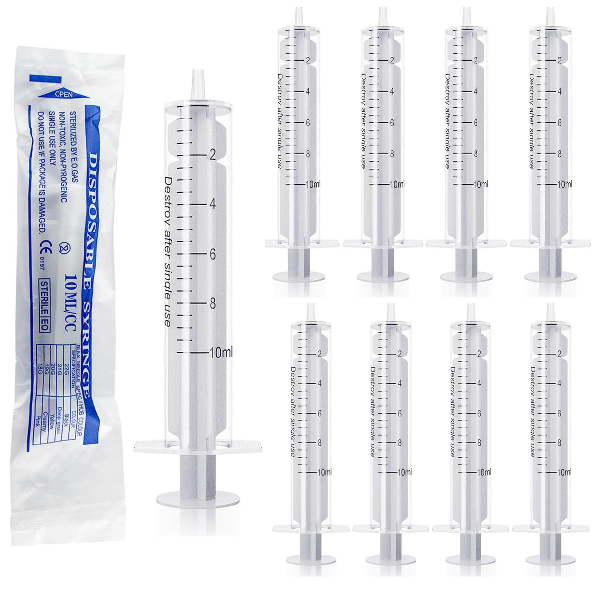 10ml Sterile No-Rubber HPLC Syringe – Lab Liquid Dispenser Lab Dispensing Syringe SPOT 10ml no Rubber 100PCS