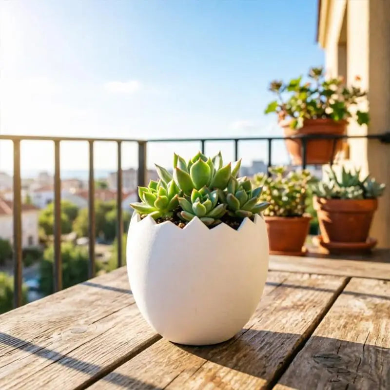 3D Printed Cracked Egg Planter – Eggshell Succulent Pot Novelty Mini Planter SPOT
