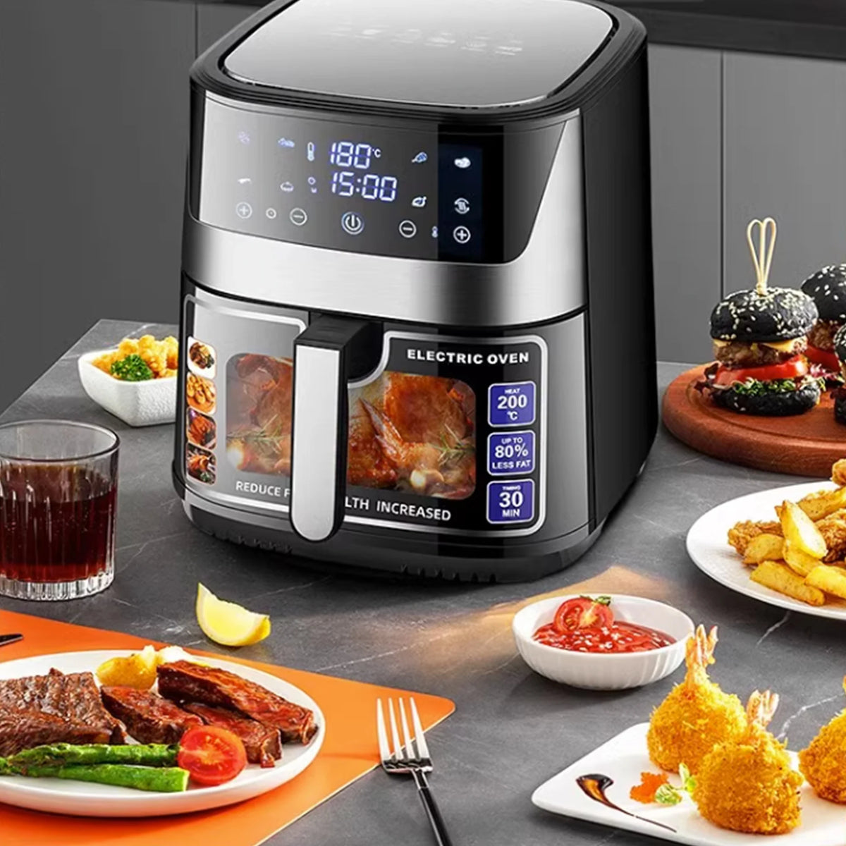 Sonifer 6.5L Digital Air Fryer 1450W – Non-Stick LCD Display Digital Air Fryer SPOT