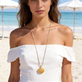 Starfish Shell Necklace – Leopard Cord Beach Pendant Jewelry Pendant Necklace SPOT NC-2769G 80cm