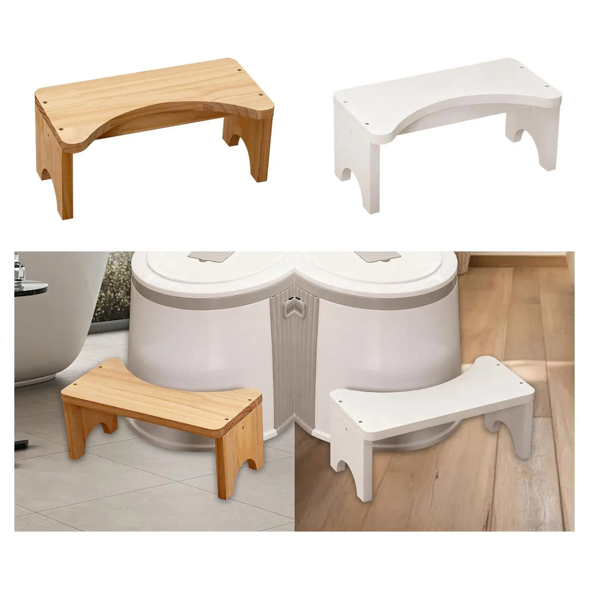 Wood Toilet Squatting Stool – Bathroom Footrest for Adults & Kids Toilet Squatting Stool SPOT