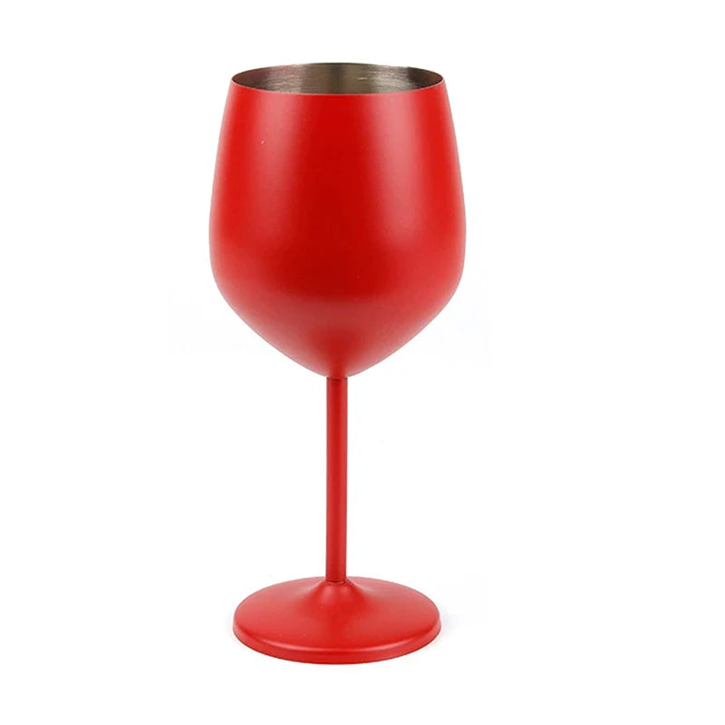 500ml Stainless Steel Goblet – Unbreakable Wine & Cocktail Glass Stainless Steel Goblet SPOT Red