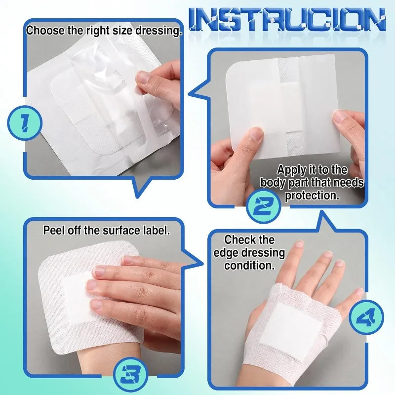 50-Pack Large Hypoallergenic Adhesive Bandages | Breathable Adhesive Wound Dressing SPOT