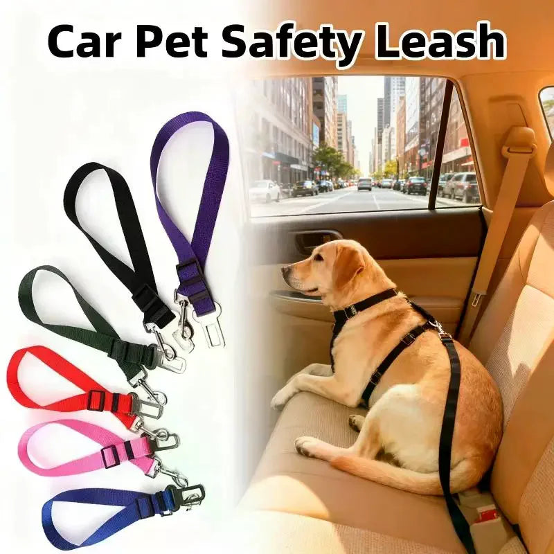 Adjustable Nylon Pet Car Seat Belt – Safety Leash for Dogs & Cats Pet Car Safety Leash SPOT
