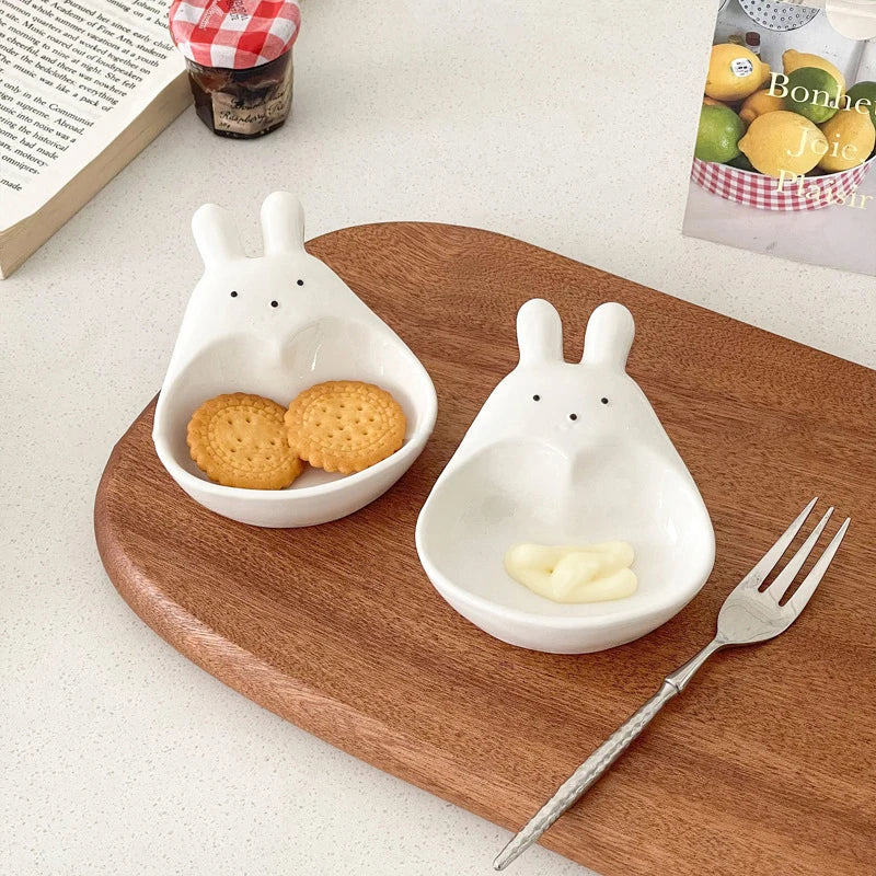 Cartoon Goose & Rabbit Mini Dipping Dish – Kids Tableware Mini Serving Dish SPOT