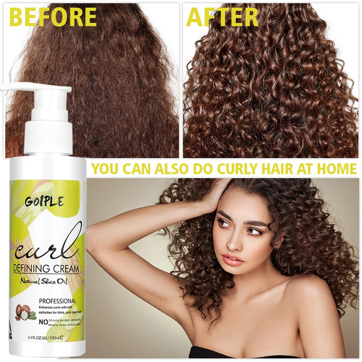 Goiple Curl Defining Cream – Frizz Control & Curl Enhancer Kit Curl Styling Cream SPOT