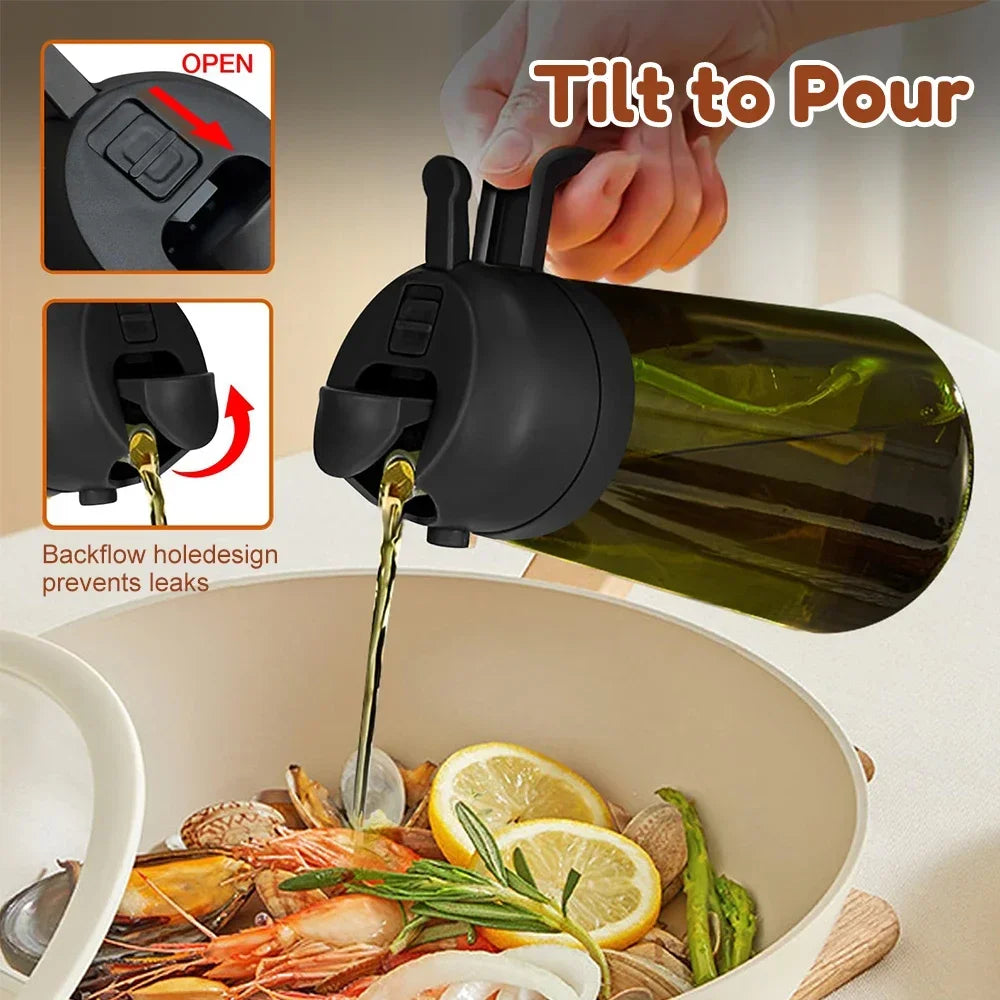 470ml Dark Glass Olive Oil Sprayer – Light-Blocking Mister Oil Spray Bottle SPOT