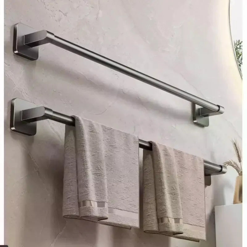 Two-Layer Punch-Free Wall-Mounted Towel Rack & Bathroom Shelf Wall Towel Rack SPOT