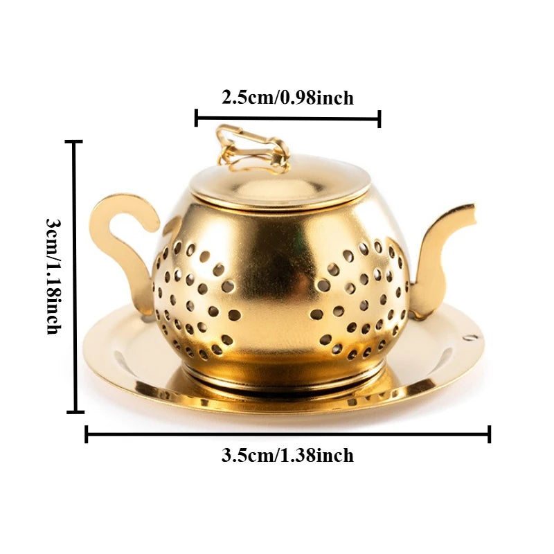 Golden Teapot Tea Infuser with Lid – 304 Stainless Steel Tea Infuser Strainer SPOT