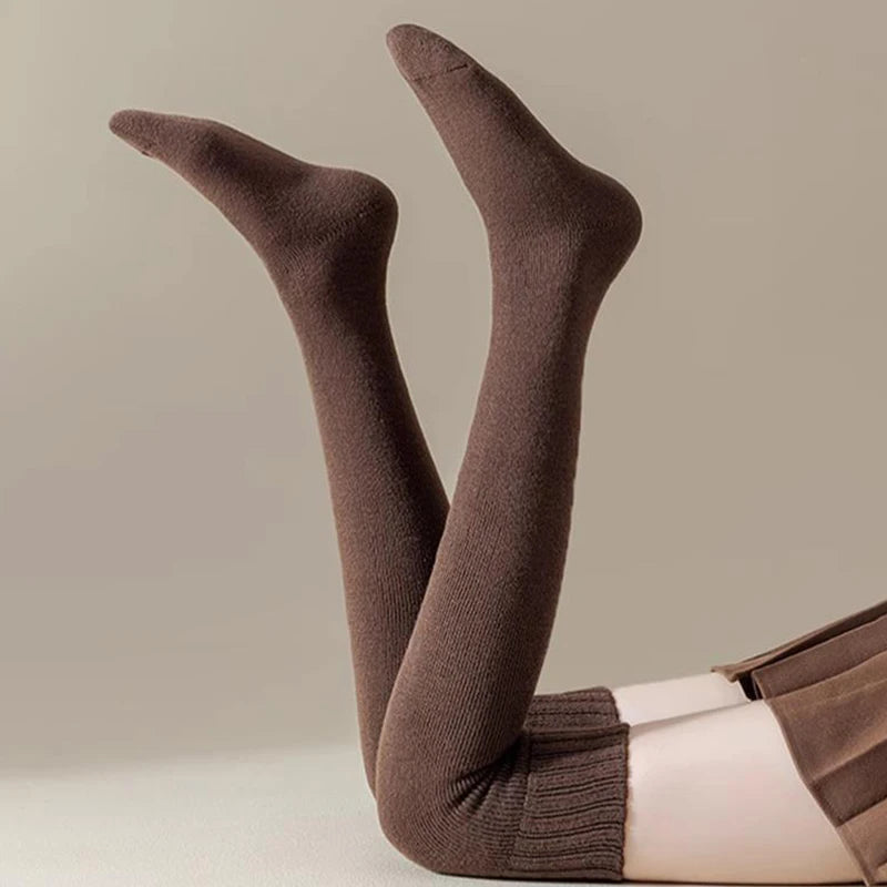 Women's Fleece Lined Thigh High Socks – Non-Slip Over Knee Thigh High Socks SPOT