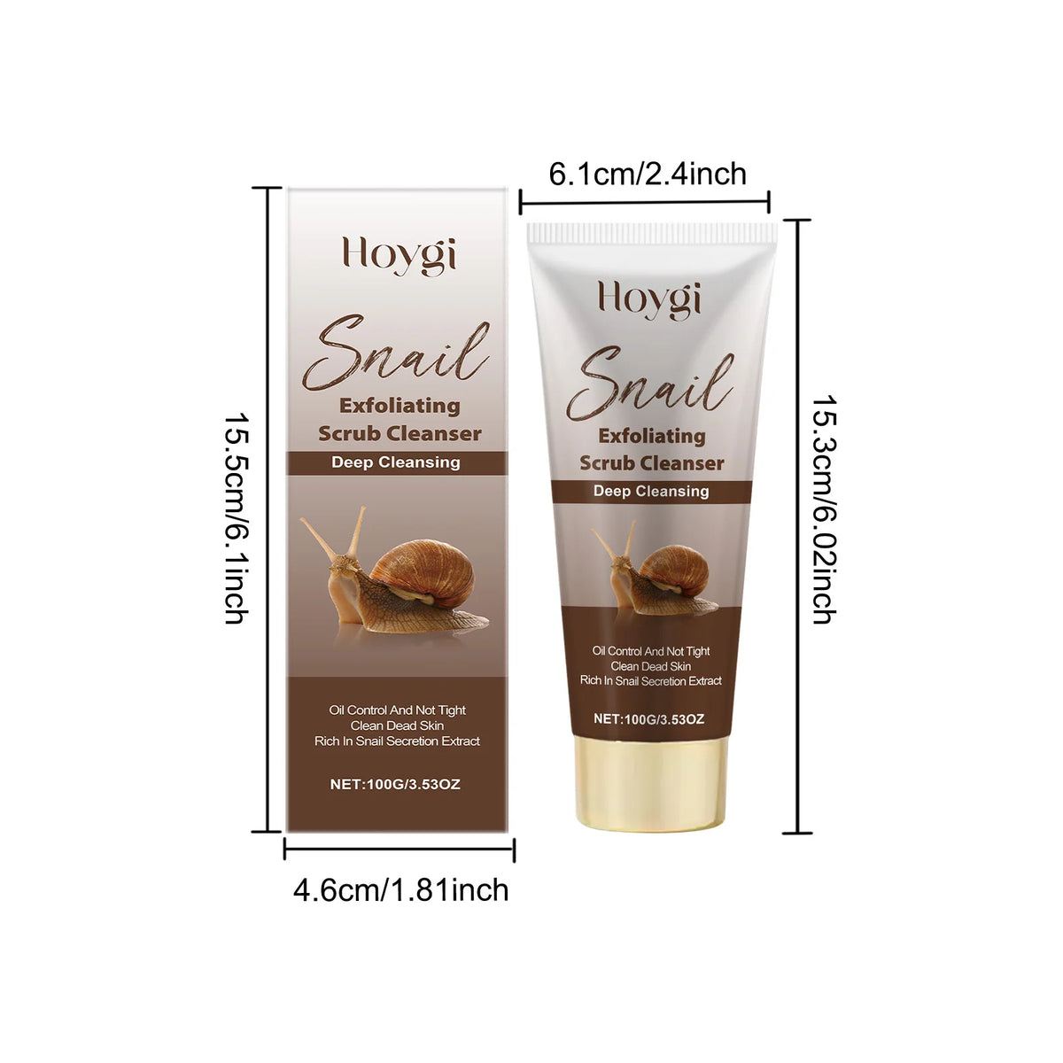 Hoygi Snail Mucin Exfoliating Face Wash with Hyaluronic Acid Exfoliating Face Wash SPOT