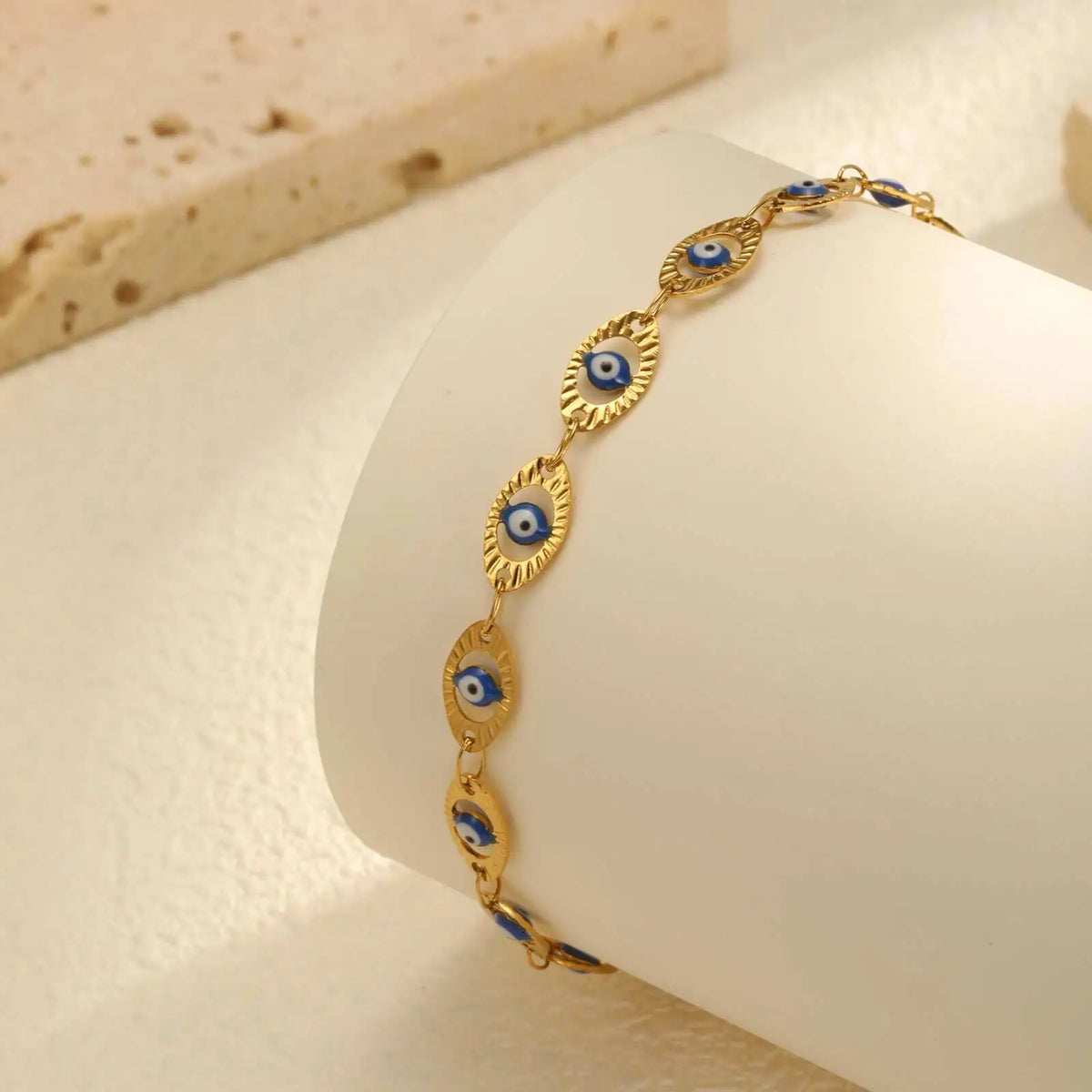 Evil Eye Anklet – Gold Plated Waterproof Stainless Steel Women Fashion Anklet SPOT