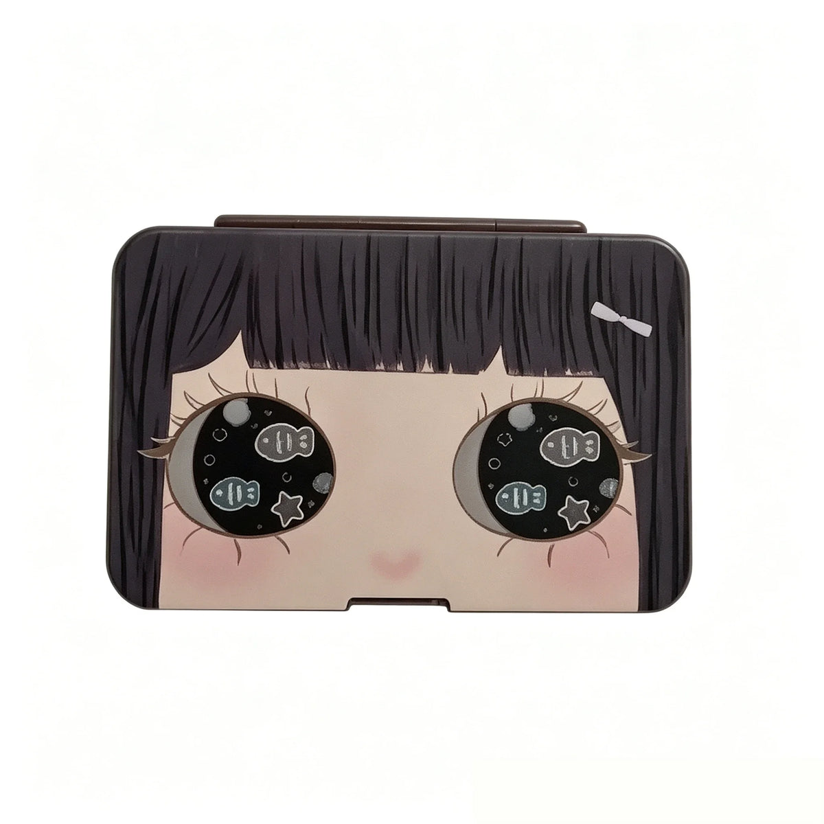 Contact Lens Case with Mirror – Holds 6 Pairs | Portable Storage Contact Lens Case SPOT Brown