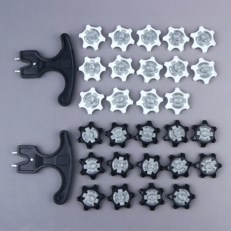 14-Pack Golf Shoe Replacement Spikes + Wrench – Quick-Twist TPR Golf Shoe Spikes SPOT