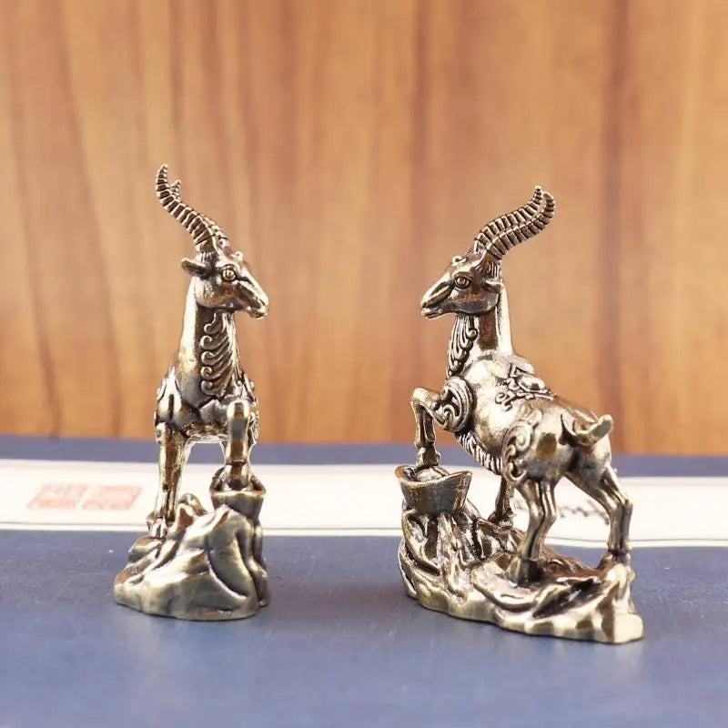 Feng Shui Zodiac Goat Statue with Lucky Coins – Desk Decor Decorative Figurine SPOT