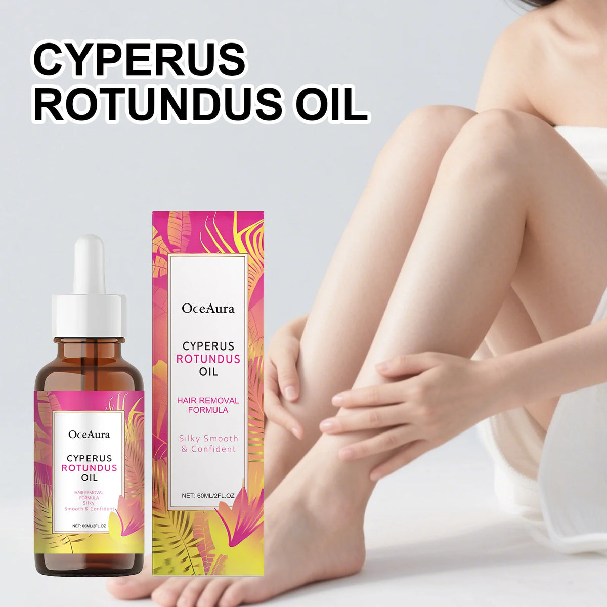 OceAura Cyperus Rotundus Hair Inhibitor Body Oil – 60ml Hair Inhibitor Oil SPOT