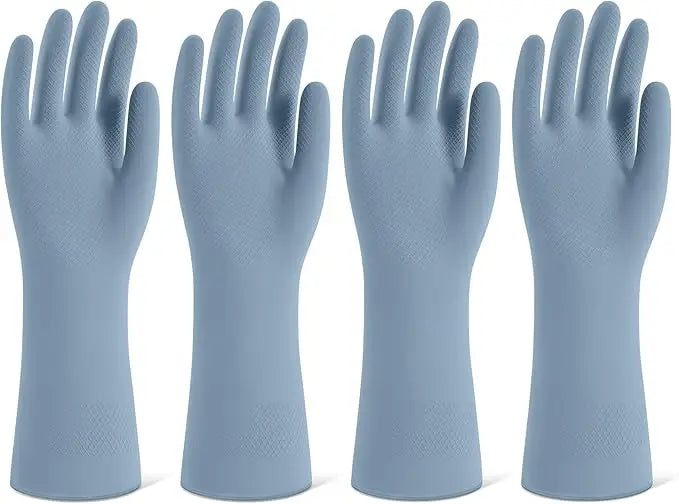 2-Pair Latex Cleaning Gloves – Waterproof Non-Slip Dishwashing Household Cleaning Gloves SPOT Blue Large