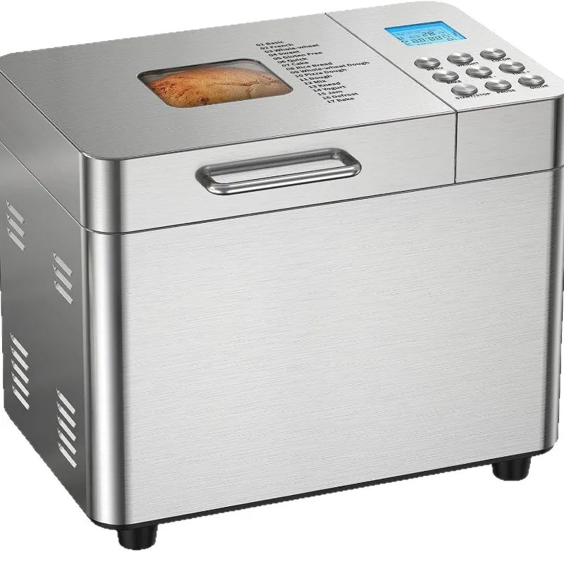 Automatic Stainless Steel Bread Maker – Dough Kneader & Fermenter Bread Maker SPOT silver 100V-240V UK Plug