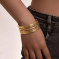 Meaeguet Multilayer Geometric Gold Cuff Bracelet for Women Cuff Bangle Bracelet SPOT Default Title