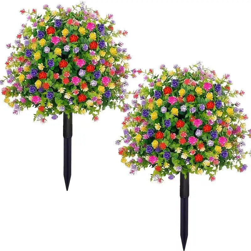 Artificial Petunias with Ground Stake – 18" Outdoor Faux Flowers Artificial Garden Flowers SPOT A3