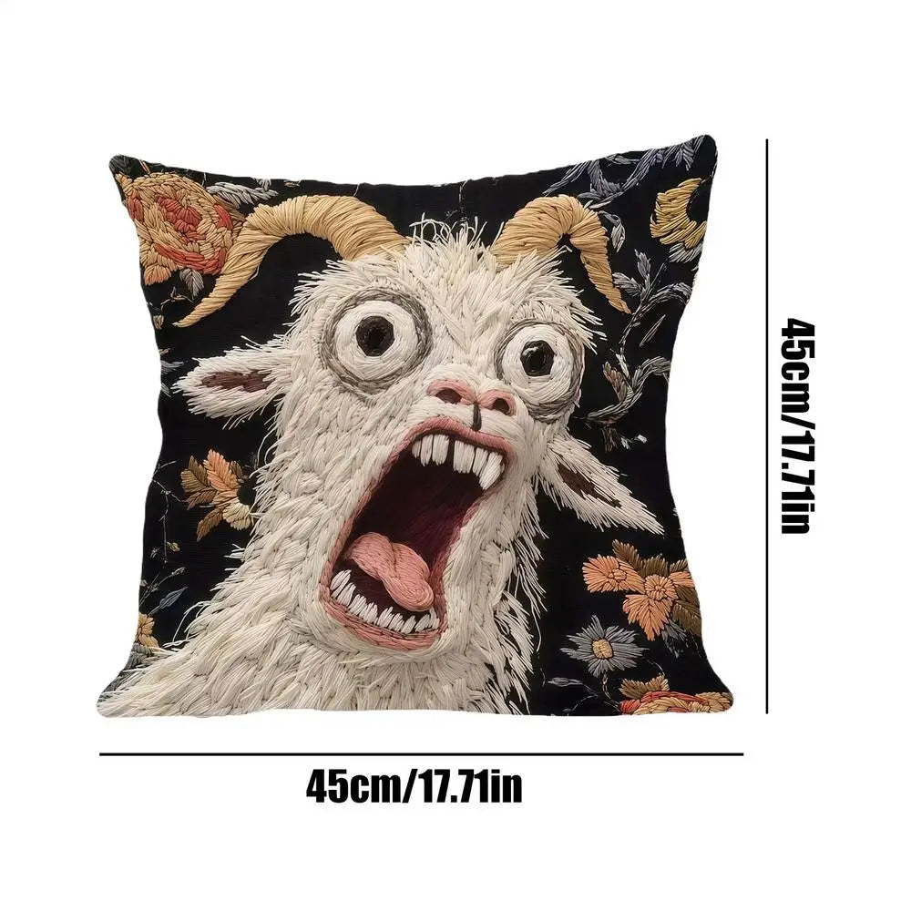 Screaming Goat Plush Pillow Cover – 45x45cm Cushion Cover Decorative Pillow Cover SPOT a
