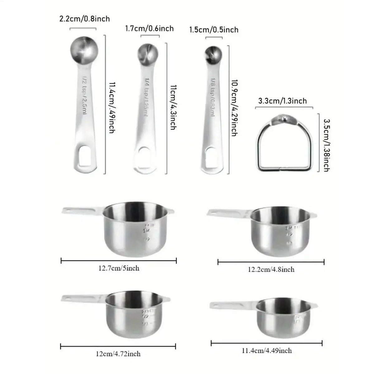 Stainless Steel Measuring Cups & Spoons Set – 10-Piece Measuring Cups Set SPOT