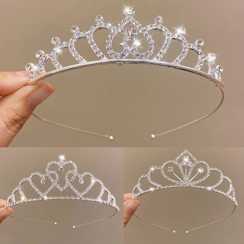 Crystal Rhinestone Bridal Crown – Golden Wedding Tiara Bridal Tiara Crown SPOT