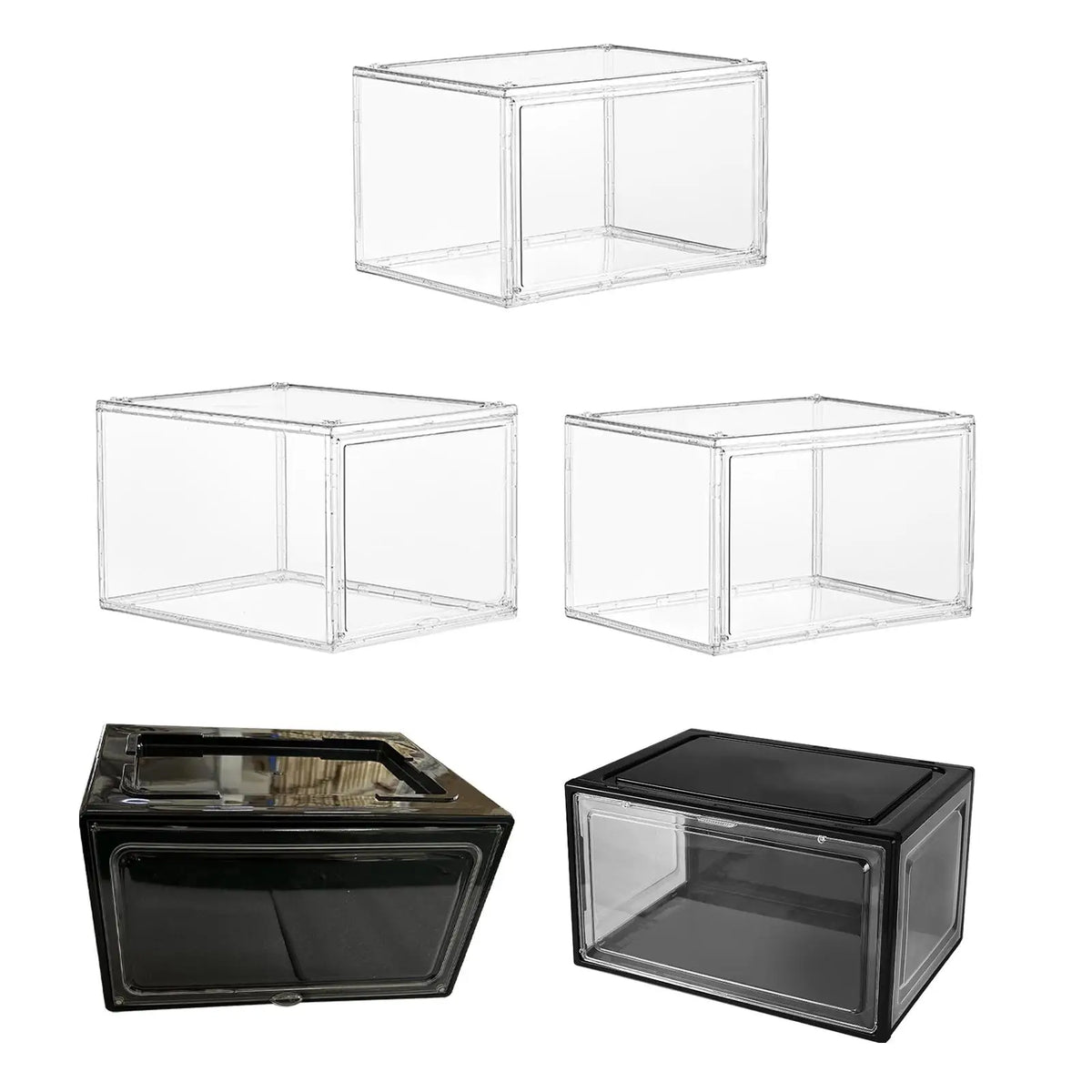 Stackable Clear Acrylic Shoe Box with Magnetic Door | Organizer Shoe Storage Box SPOT