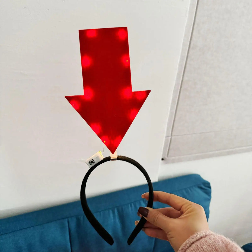 LED Arrow Light-Up Headband | Glowing Party Hair Accessory LED Party Headband SPOT