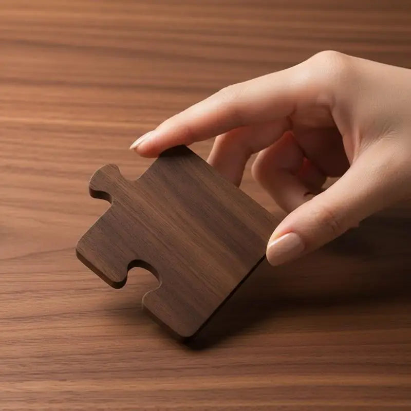 4-Pack Wooden Block Coasters – Heat-Safe Tea & Coffee Set Wooden Coaster Set SPOT