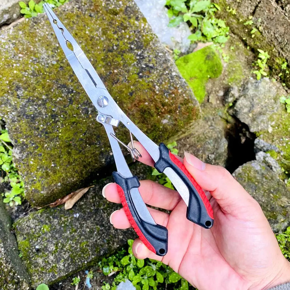 Long Nose Stainless Steel Fishing Pliers – Hook Remover & Line Cutter Fishing Pliers SPOT