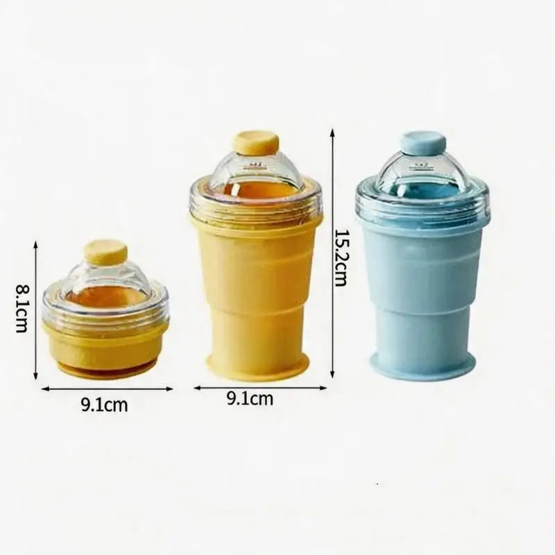 2-Pack Foldable Silicone Ice Ball Cup with Straw – Food Grade Silicone Ice Ball Cup SPOT