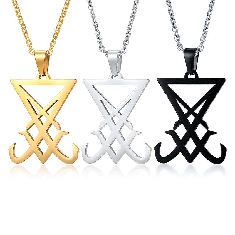 Sigil of Lucifer Stainless Steel Pendant Necklace for Men Pendant Necklace SPOT