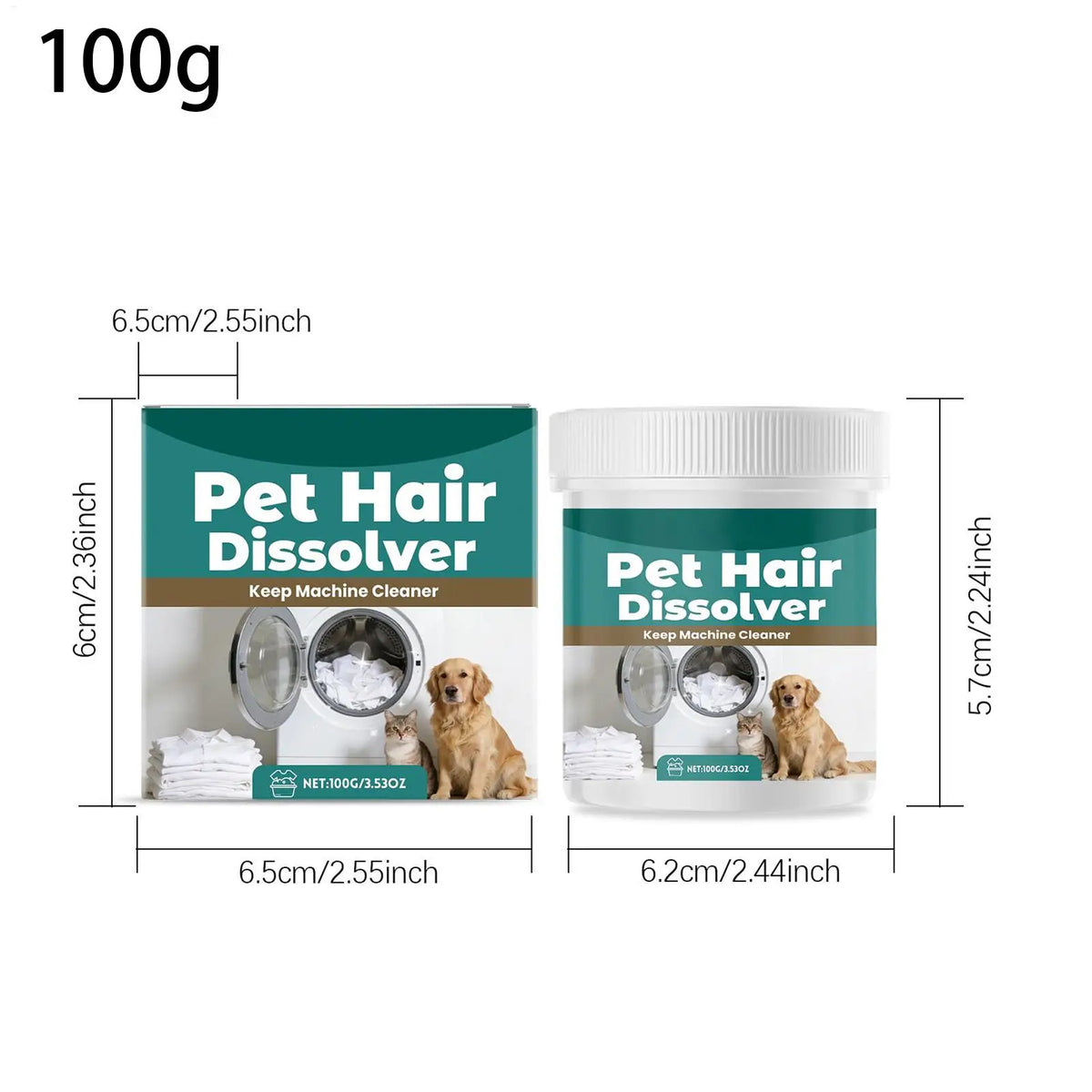 Pet Hair Dissolving Powder for Washing Machine – 100g Laundry Cleaning Powder SPOT