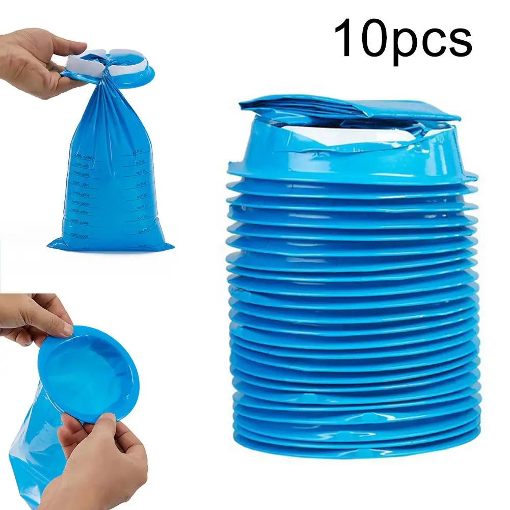 10-Pack Disposable Emesis Bags 1000ml – Travel & Car Sickness Disposable Emesis Bags SPOT Blue