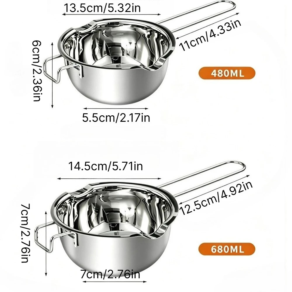 Stainless Steel Double Boiler Melting Pot 480ML & 680ML Double Boiler Pot SPOT