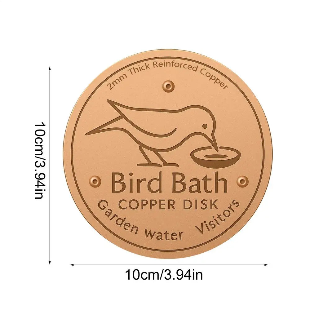 Copper Bird Bath Purifier Disk – Triple-Point Cleaner Tray Bird Bath Accessory SPOT a