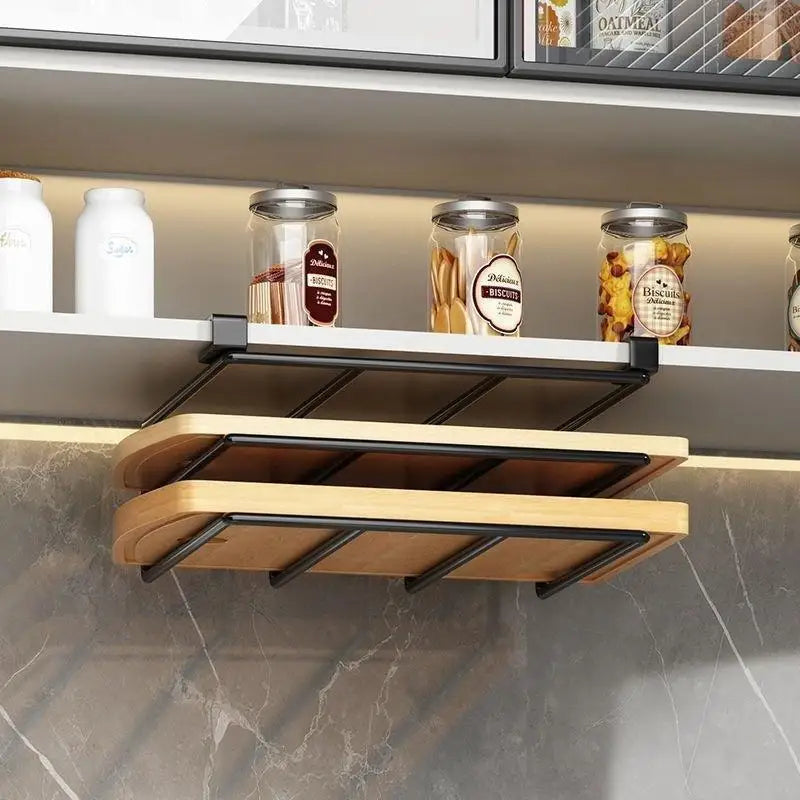 Under-Cabinet Stainless Steel Cutting Board Holder Rack Kitchen Organizer Rack SPOT