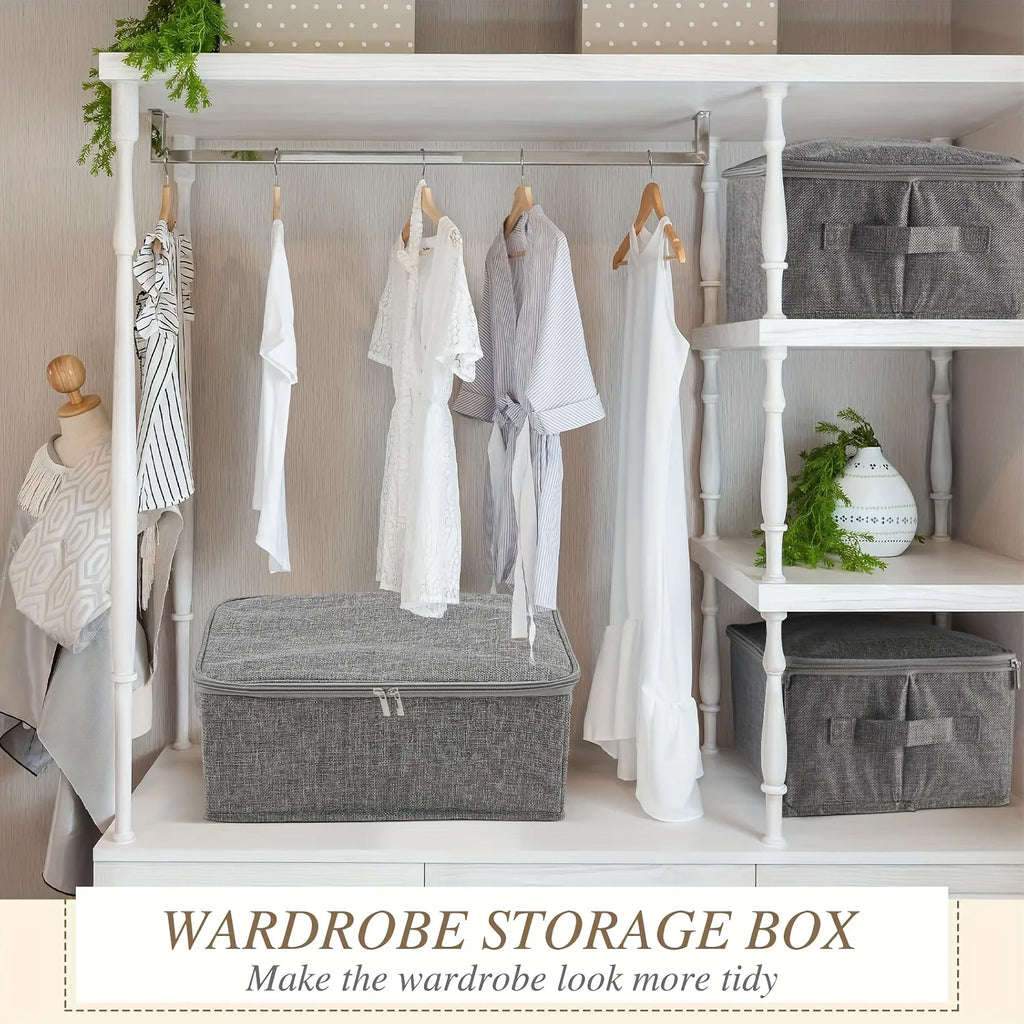Stackable Foldable Fabric Storage Boxes with Lids & Handles Fabric Storage Box SPOT