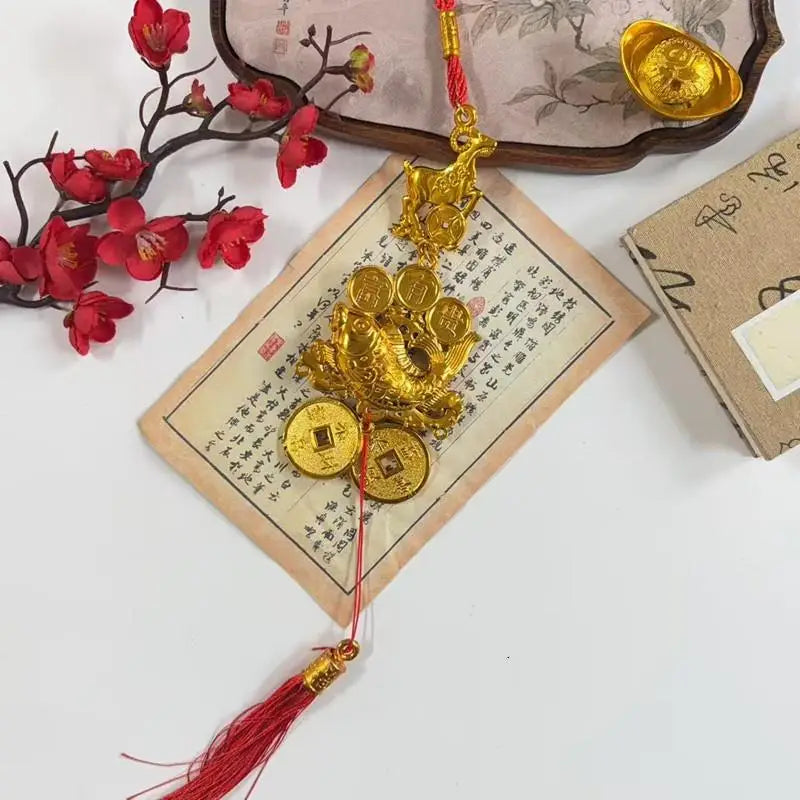 2027 Chinese New Year Goat Lucky Hanging Ornament Red Tassel Holiday Hanging Ornament SPOT