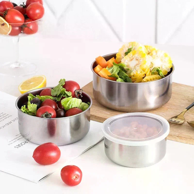 5-Piece Stainless Steel Mixing Bowls with Lids – Stackable Mixing Bowl Set SPOT