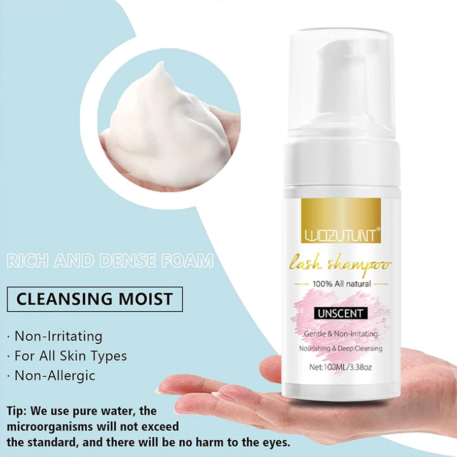 Eyelash Extension Foam Cleanser Kit – 100ml Lash Shampoo Lash Extension Cleanser SPOT