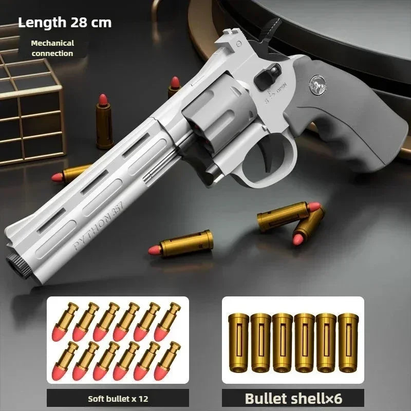 ZP5 357 Revolver EVA Soft Dart Toy Gun for Kids & Adults Foam Dart Blaster SPOT 357-Grey-28cm