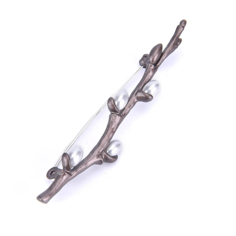 Vintage Pearl Plum Blossom Brooch – Elegant Floral Pin Floral Brooch Pin SPOT