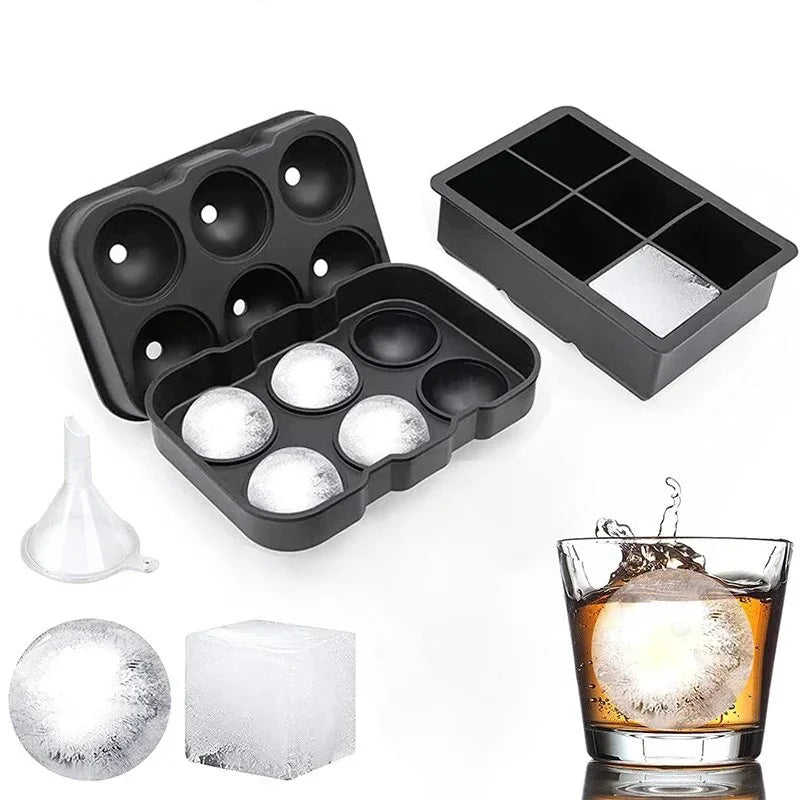 6-Cavity Silicone Ice Ball Mold – Sphere Ice Tray for Cocktails Silicone Ice Mold SPOT