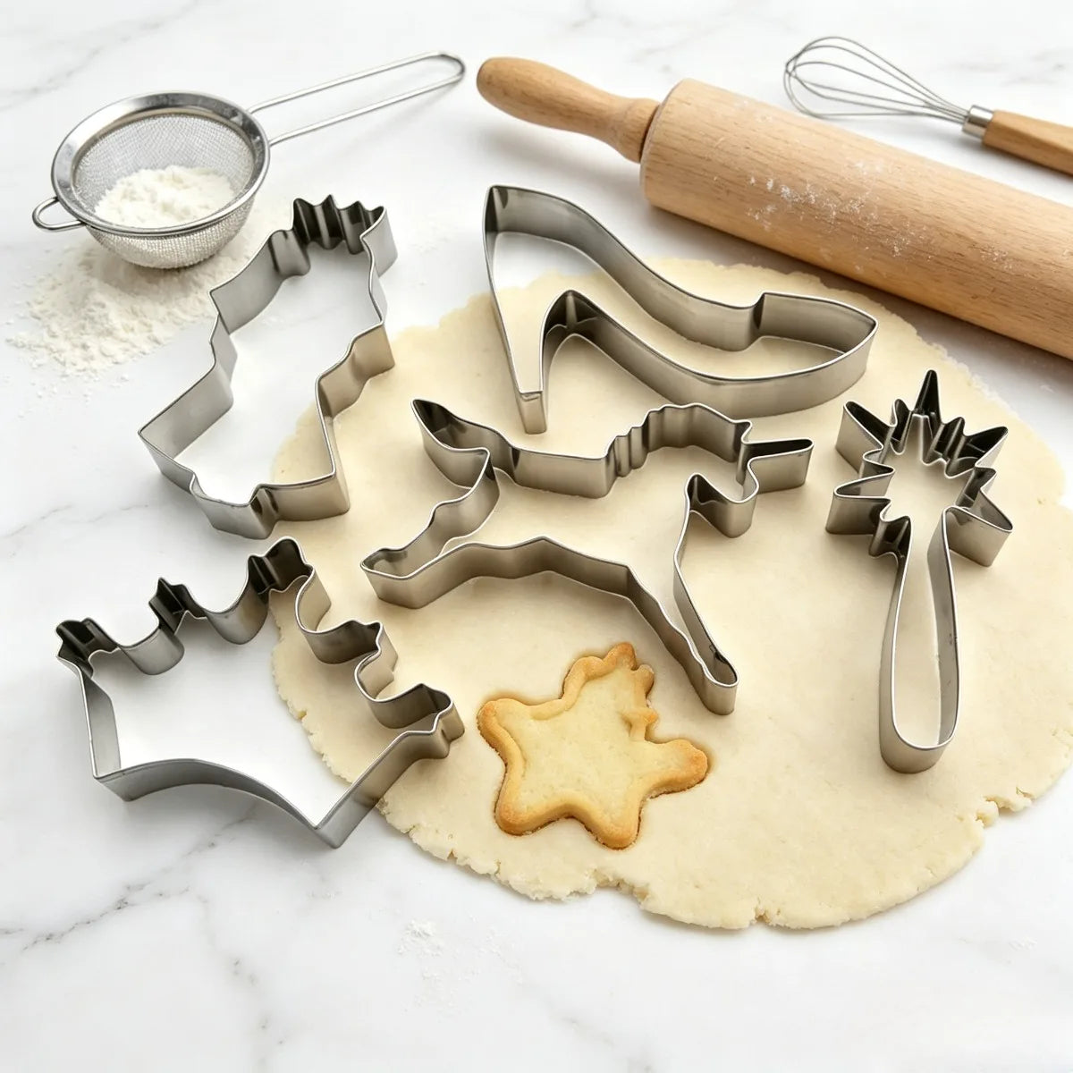 5-Piece Christmas Cookie Cutter Set – Stainless Steel Baking Cookie Cutter Set SPOT