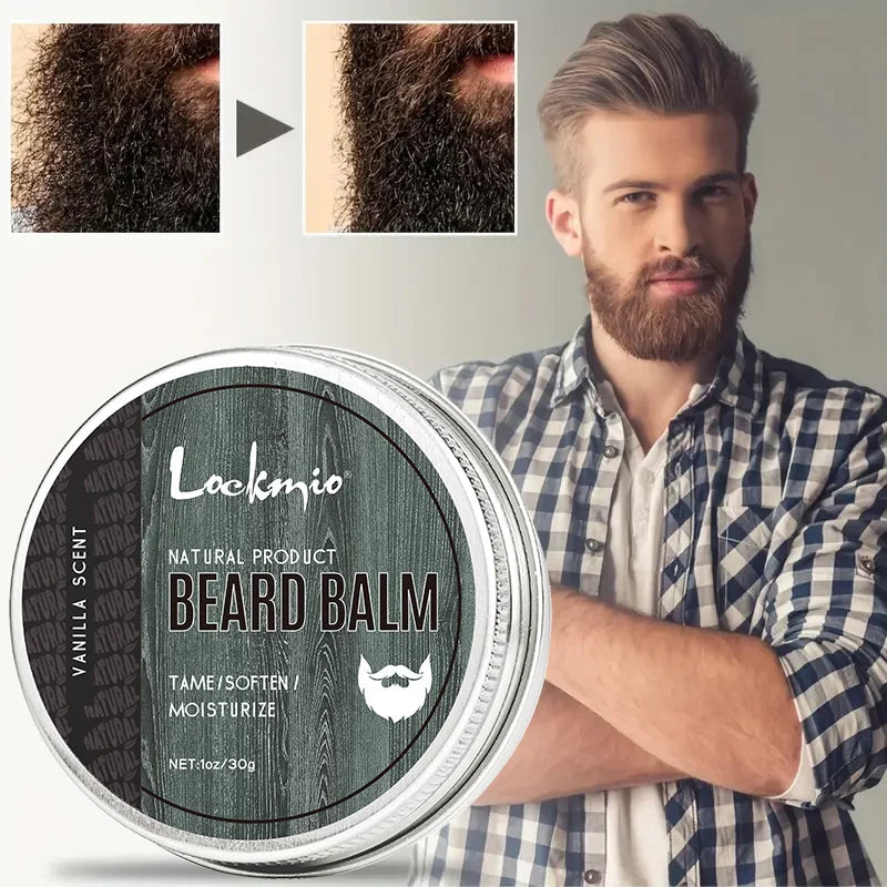 Lockmio Vanilla Beard Balm – Soften, Style & Moisturize Beard Balm Wax SPOT